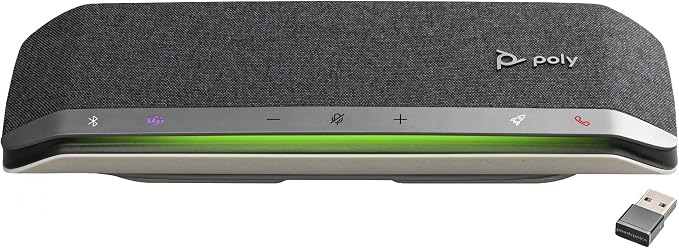 Poly - Sync 40+ Bluetooth Smart Speakerphone (Plantronics) - Flexible Work Spaces - Connect to PC/Mac via Included BT600 Dongle & Smartphones via Bluetooth - Works with Teams (Certified), Zoom & more by Poly