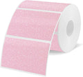 3" x 2" Holographic Pink Thermal Labels, Pastel Pink Glitter Thermal Stickers, 200/Roll by Yegawen