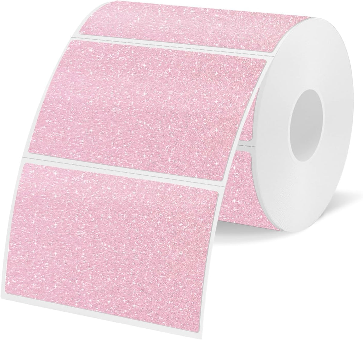 3" x 2" Holographic Pink Thermal Labels, Pastel Pink Glitter Thermal Stickers, 200/Roll by Yegawen