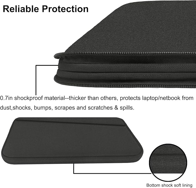 15.6 inch Laptop Case, Durable Computer Carrying Bag Protective Case Briefcase Handbag with Front Pocket, Laptop Sleeve Cover for 15.6 Inch HP, Dell, Lenovo, Asus, Notebook, Grey - Image 4