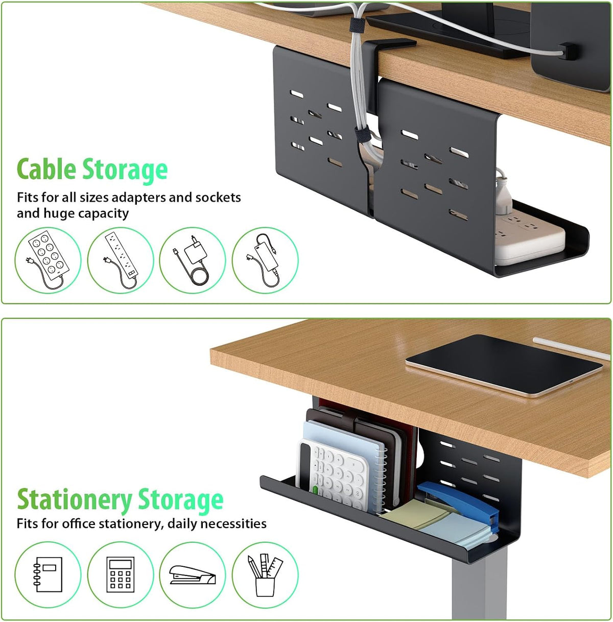 KEEGH 16 in Under Desk Cable Management Tray, Metal Cable Tary, 1 Pack - Image 4
