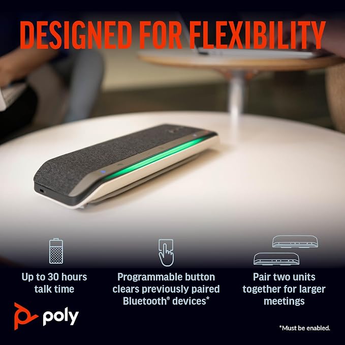 Poly Sync 40+ Smart Speakerphone (Plantronics) - Flexible Workspaces - Connect to PC/Mac via BT700 Adapter and Smartphones via Bluetooth - Certified for Microsoft Teams – Amazon Exclusive - Image 6