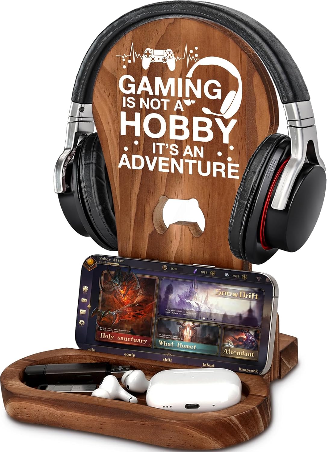Christmas Birthday Gamer Gifts for Teenage Boys Men, Gaming Headphone Stand by CryCarrot