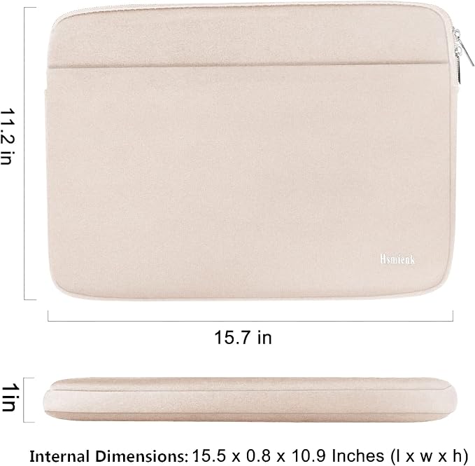 Laptop Sleeve 15.6 inch, Shockproof Protective Notebook Case with Accessory Pocket, Briefcase Carrying Laptop Bag for 15.6" HP, ASUS, Dell, Lenovo, Acer - Light Pink - Image 3
