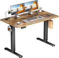 DUMOS 47 Inch Electric Standing Desk, Memory Adjustable Home Office Desk | Sit Stand Up Desk for Work Home Office,Adjustable Desk, Rising Computer Table with Splice Board,Cable Management,Hook,Rust by DumosLifestyle