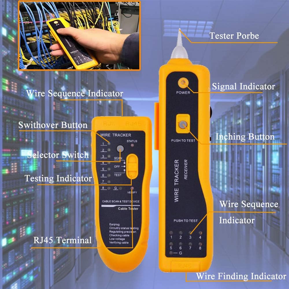 LEATBUY Crimper CAT5/CAT6 Crimping Tool Kit RJ45 Crimp Tool Set for RJ11/RJ12 Pass Through 50PCS Connectors, 50PCS Covers Network Wire Stripper Punch Down Tool Stripper Pliers Cutter (YELLOW) - Image 4