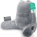 Sasttie Reading Pillow for Bed, Back Pillow for Sitting Up, Dark Grey | 23" Backrest Support Cushion for Couch, Sofa, and Floor, Dorm Essentials, OEKO-TEX, Adjustable Down Alternative Fill by SASTTIE