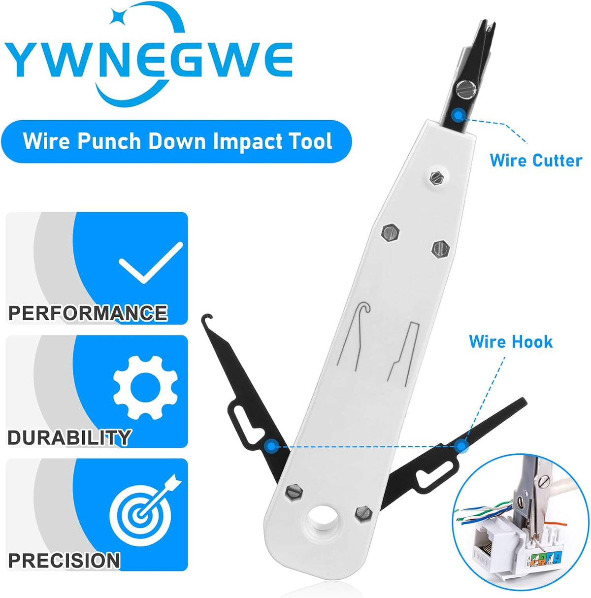 RJ45 Crimp Tool Kit for Cat5 Cat5e Cat6, Ethernet Crimpeing Tool Kit - Image 3