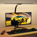 Upgraded Desk Lamp for Home Office - Dimmable Computer Desk Light with Remote, Modern Architect Task Lamp with Color Changing, Flexible Desktop Lamp with Gooseneck for Monitor, Double Head by SIBRILLE