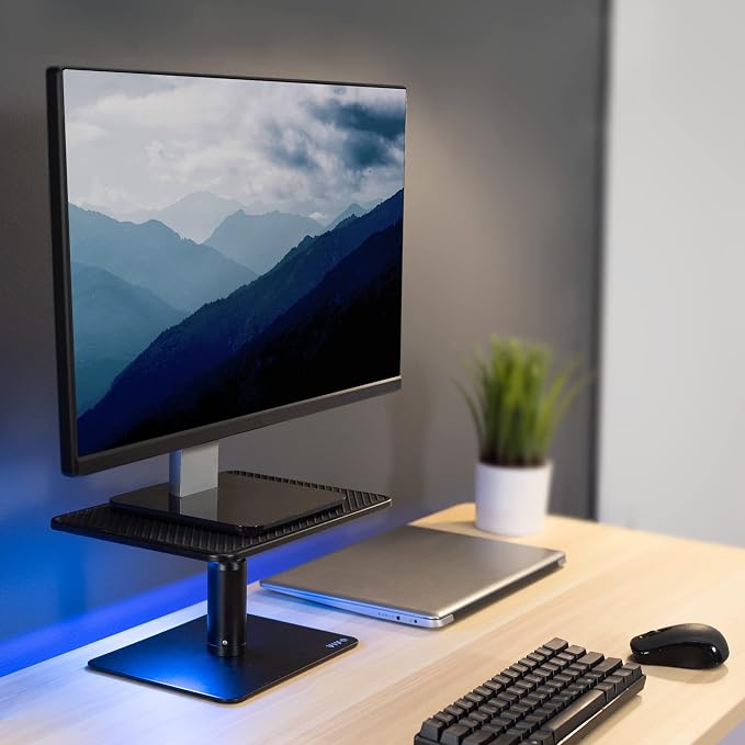 VIVO Universal Height Adjustable Ergonomic Computer Monitor and Laptop Riser Tabletop Desk Stand, Black, STAND-V000SB - Image 9