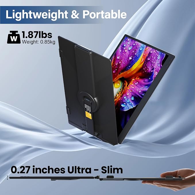 CIDETTY Laptop Screen Extender Monitor Portable, 14" Ultra-Thin Dual Laptop Monitor FHD 1080P IPS, USB-C/HDMI Plug & Play Travel Monitor for 13-17" Laptops, Compatible with Wins/Mac/Chrome/Switch - Image 7
