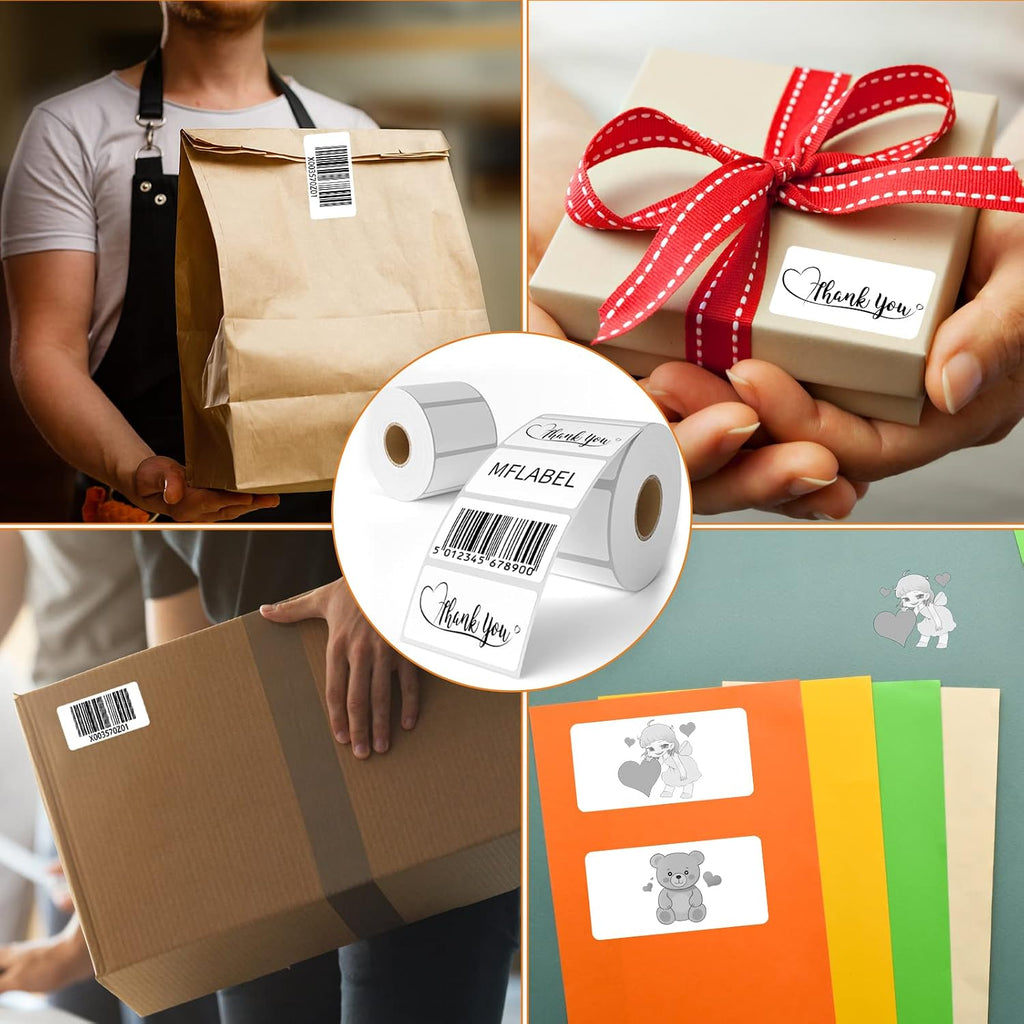 MFLABEL 12 Rolls Thermal Shipping Labels (12,000 Labels) - 2.25 x 1.25 Inch Direct Thermal Perforated Stickers for FBA, Barcode, SKU, Packaging – Compatible with Zebra, Rollo, Munbyn Thermal Printers - Image 5