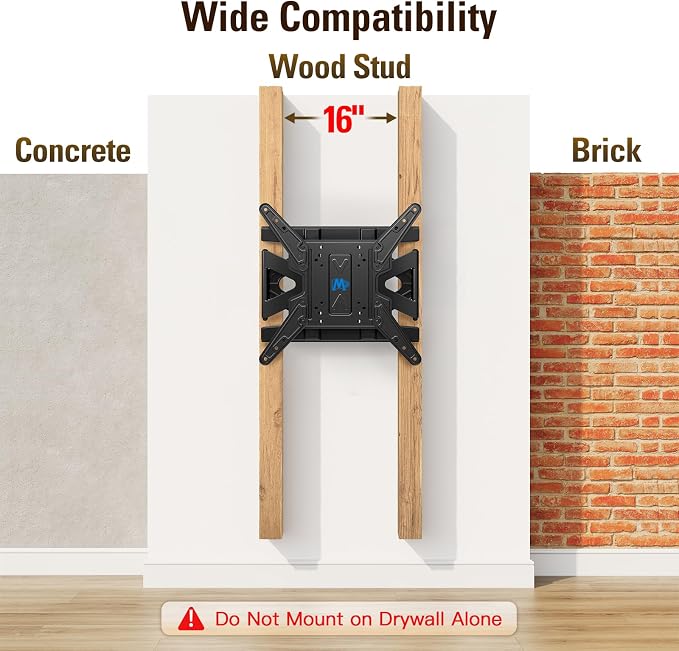Mounting Dream Ultra Slim Full Motion TV Wall Mount, Low Profile Articulating TV Mount for 26 to 75 Inch TVs - Smooth Extension, Swivel, Tilt, Fits 16" Studs, Max VESA 400x400mm, Holds 88lbs - Image 8