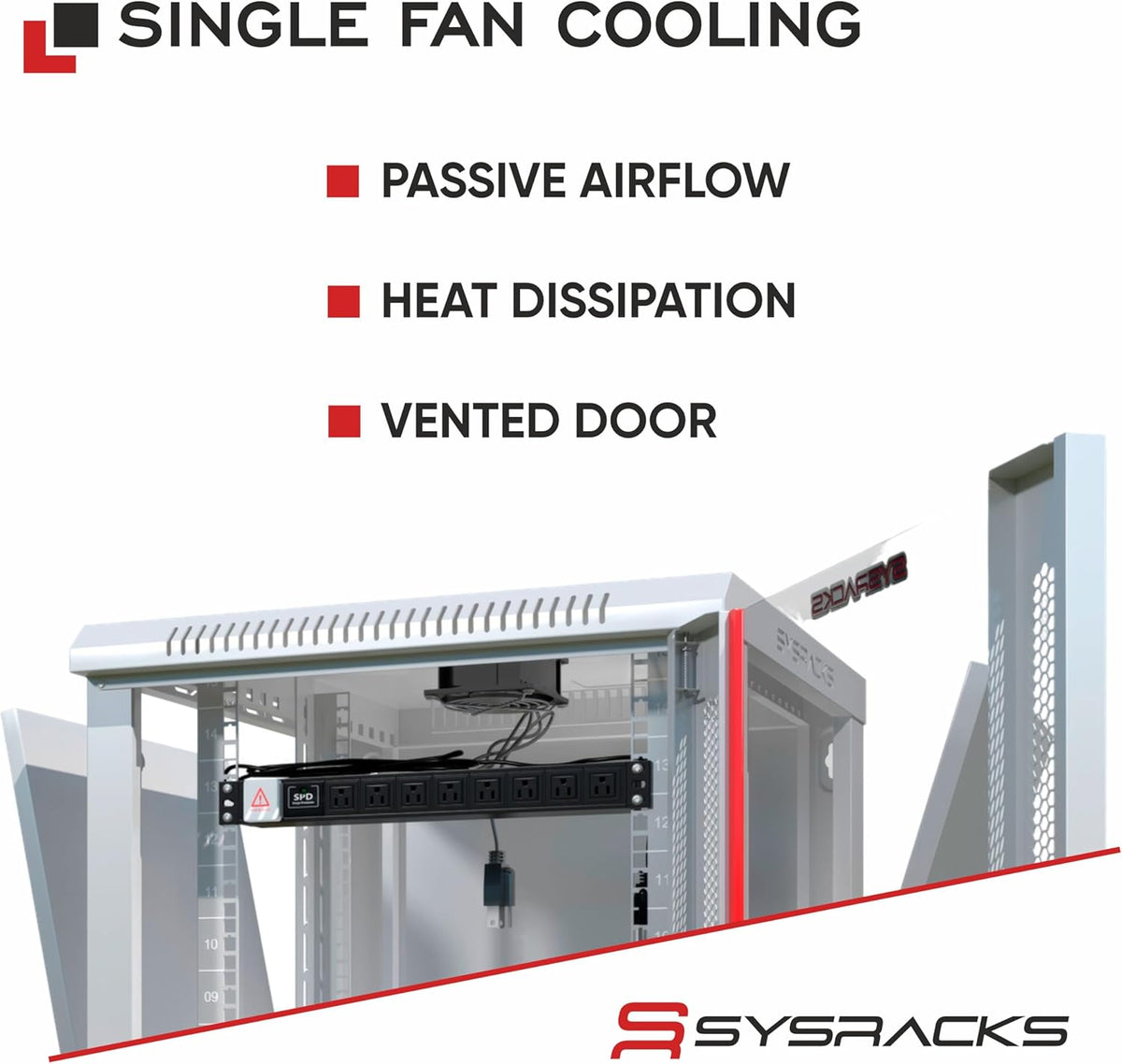 22U Wall Mount Server Rack Cabinet 24” Deep, 19” Network & AV Enclosure for Home Lab with Fan, PDU, 2 Shelves, Locking Glass Door - Image 2
