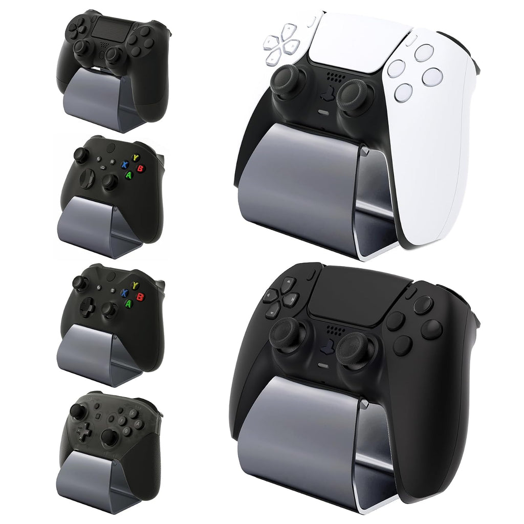 playvital 2 Pack Stand-AL Controller Stand for ps5, for ps4, Aluminium Metal Display Gamepad Holder for Xbox Series X/S, Xbox One, Switch 2 Pro, Universal Desktop Controller Supporter, Gray by playvital