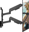 monTEK Vertical Dual Monitor Wall Mount for 17-35" Screens, 35.2 Lbs Each | Heavy Duty Dual Monitor Arm, Full Motion, 75x75/100x100 Compatible, for Flat/Curved Monitors, Home Office & Gaming, Black by monTEK