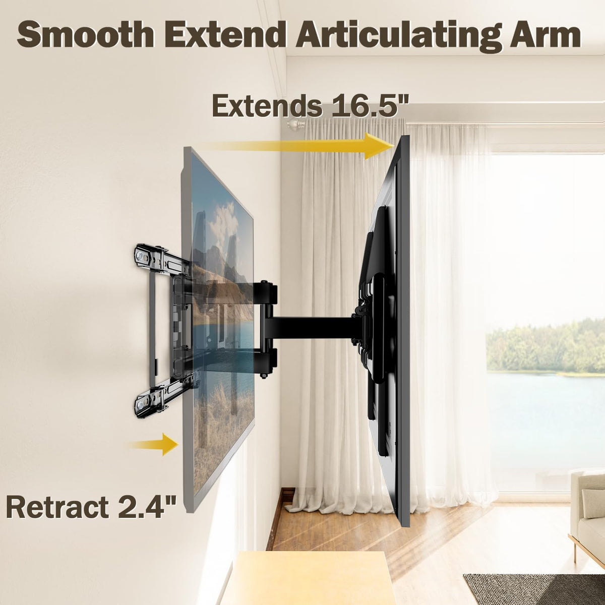 Mounting Dream Full Motion TV Wall Mount for 42-84 Inch TVs up to 100lbs - Image 2