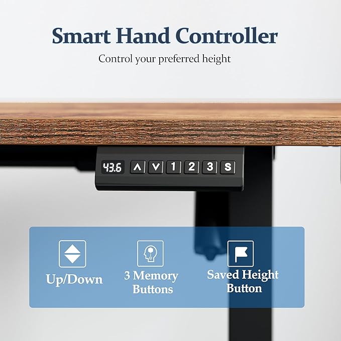 Klicelor L Shaped Standing Desk 63 x 55 Inch, Electric Height Adjustable Corner Desk for Home Office Workstation, Ergonomic Sit Stand Computer Table with Memory Controller, Rustic Brown - Image 5