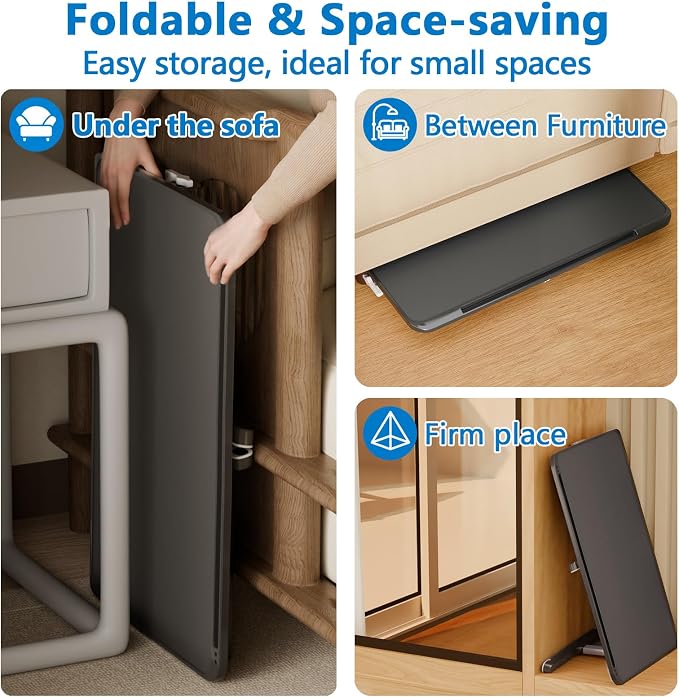 Potuopy Adjustable Laptop Lap Desk, Foldable Bed Table Tray Fit 17" Laptops | Portable Lap Desks for Adults with 8 Heights & Tilt & storage, Computer Laptop Stand for Painting & Writing on Couch Recliner - Image 7