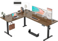 Klicelor L Shaped Standing Desk 63 x 55 Inch,Electric Height Adjustable Corner Desk with Cable Management & Power Outlets, Ergonomic Sit Stand Up Computer Table for Home Office,Dark Walnut by Unknown