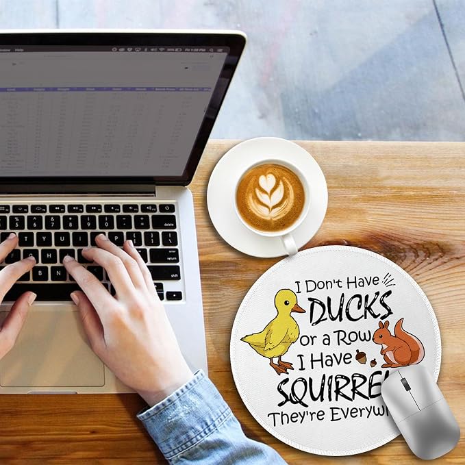 Funny Fun Work Mouse Pad, Small Round Mousepad for Desk, Laptop | Mini Travel Wireless Mice Pad for Computer, Office Accessories, Coworker Gifts, 8.6 x 8.6 inch - Image 3