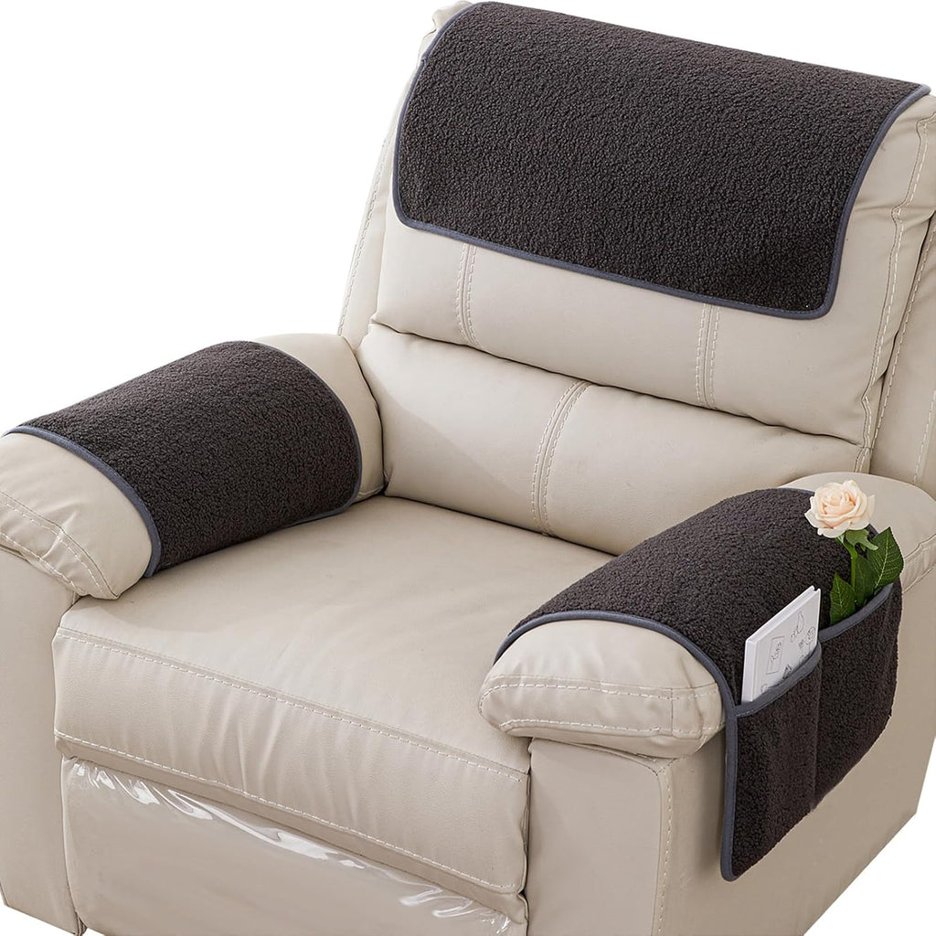 Armrest Covers for Recliners Couch Arm Covers with Pockets for Sofa by NNSMUN