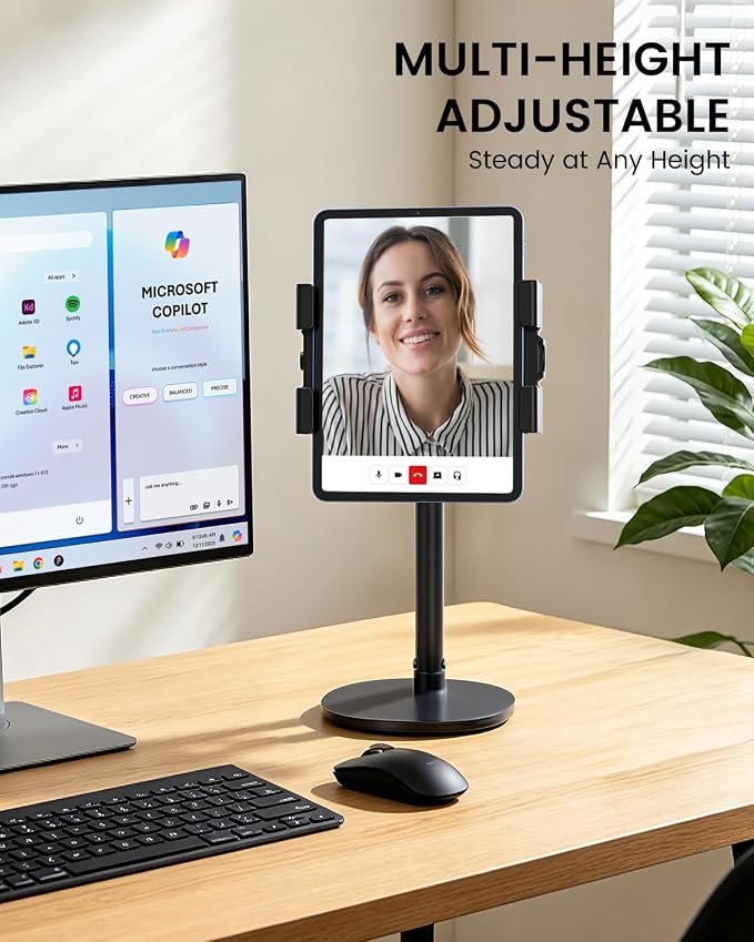 OHLPRO Heavy Duty Portable Monitor Stand for Desk, 22.83" Ultra Tall Tablet Holder with Wide Steel Base, 5.5 LB Capacity, iPad Stand Fits 5-22" Screen, iPad Pro 12.9 13, Office, Kitchen, Drawing - Image 3