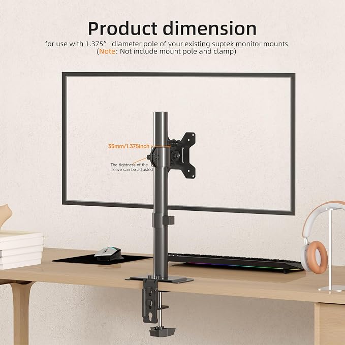 Suptek Single Head and Plate Vesa Pole Monitor Mount Bracket for Suptek Monitor Mount,2 Pack(MD6TB-2) - Image 3