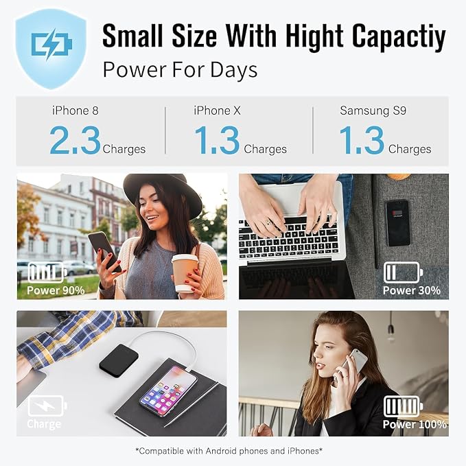 S22 Portable Charger, Mini Colorful Power Bank, PowerNano, 5000mAh External Battery Pack Compatible with iPhone 15/14/13/12/11/X All Series and Android Phone - Image 7