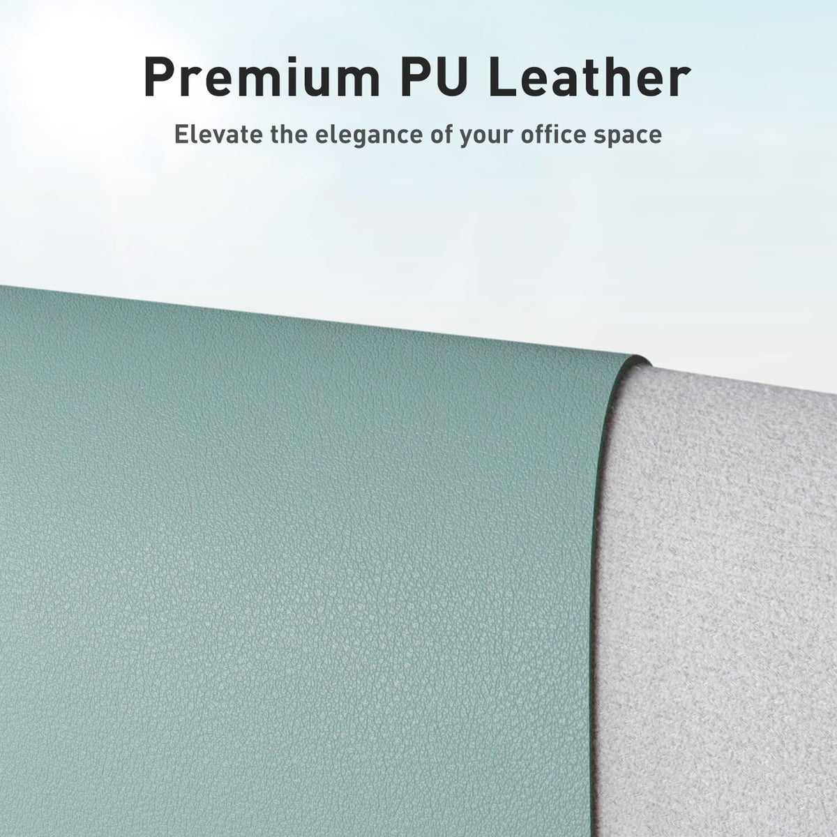 Aothia Faux Leather Desk Mat – Large Mouse Pad, Non-Slip PU Leather Blotter, Waterproof Writing Surface for Office and Home (Light Blue, 47.2" x 23.6") - Image 2
