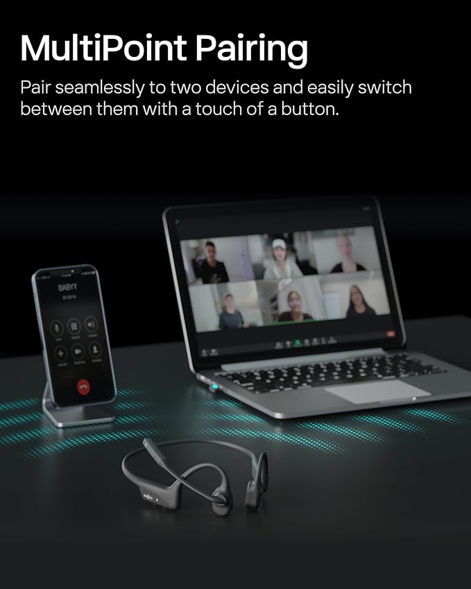 SHOKZ OpenComm2 UC Open-Ear Headset, USB-C Dongle, Noise-Canceling Mic | Zoom Certified；Bone Conduction Headphones；Mute Button for Work Calls and Meetings；16-Hour Battery Life & Quick Charge - Image 7