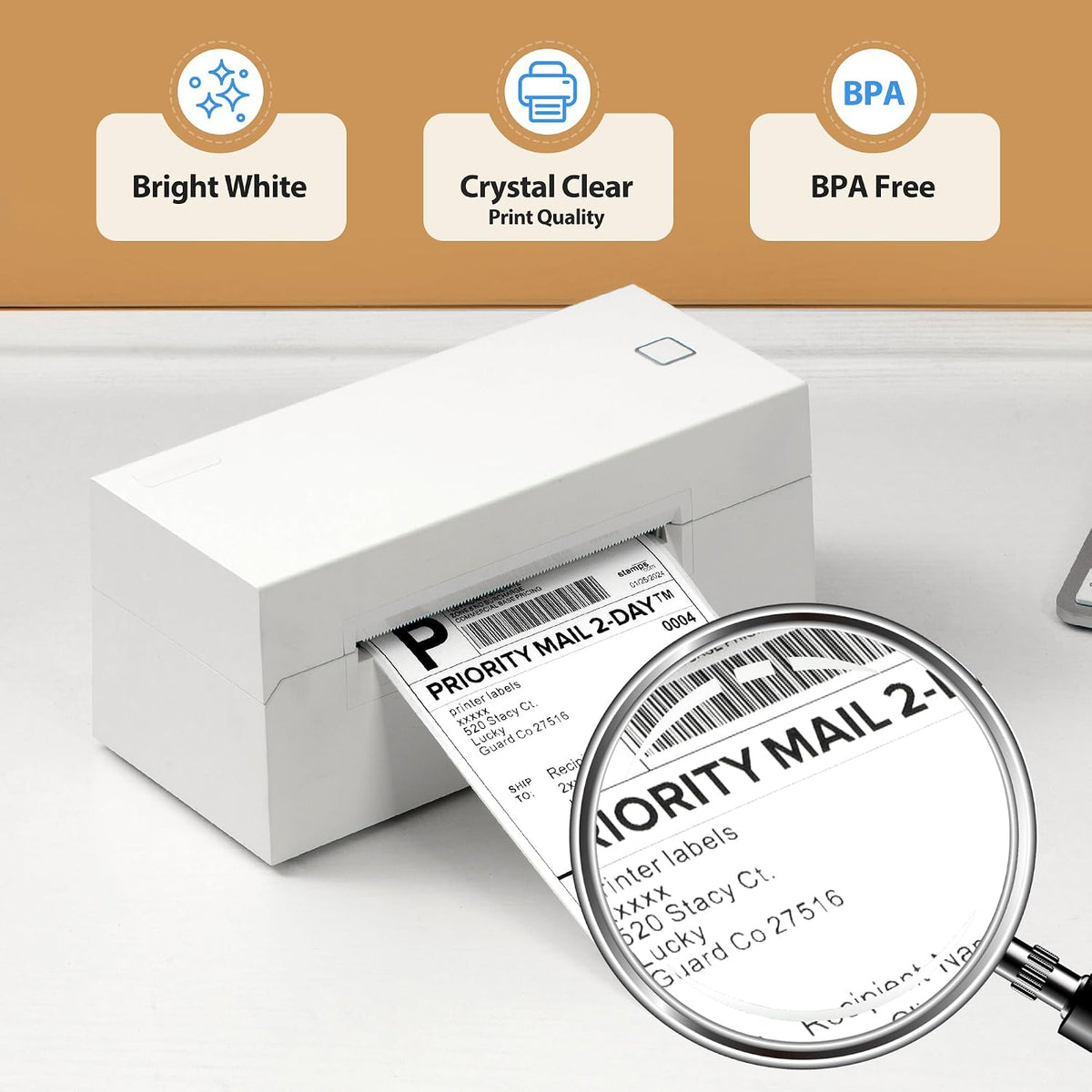 Fanfold 4" x 6" Direct Thermal Labels 4000 Thermal Printer Paper 8 Stacks Shipping Labels - Image 3