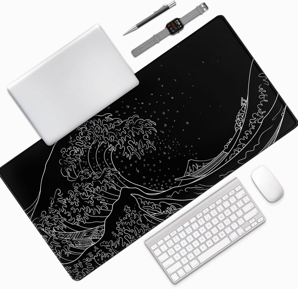 Extra Large 48" x 24"Japanese Sea Wave Mouse Pad,Anime Waterproof Desk Pad - Image 6