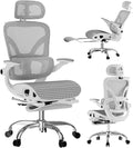 Ergonomic Office Chair, Home Office Desk Chairs with Adjustable Lumbar | Allion Ergonomic Mesh Computer Gaming Chairs with 3D Headrest, Flip-up Arms, Big Tall Reclining chair for Men Women, Grey by Unknown