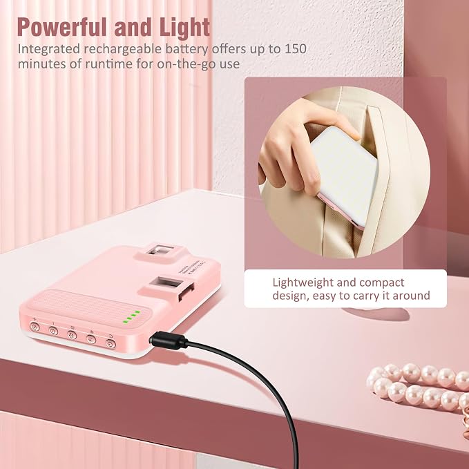 60 LED Portable Selfie Light Video Conference Lighting with Clip & Camera Tripod Adapter Rechargeable 2200mAh CRI 97+, 9 Light Modes for Phone iPhone Webcam Laptop Photo Makeup - Image 5