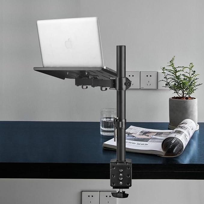 suptek Laptop Notebook Desk Mount Stand, Adjustable Single Monitor Laptop Arm Mount with Ventilated Tray,up to 17 inch,Holds up to 22 lbs - Image 7