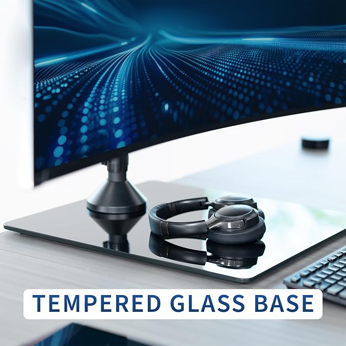 VIVO Pneumatic Arm Dual Ultrawide Monitor Desk Stand for Up to 49 inch Screens with Tempered Glass Base, Holds 2 Ultra Wides Up to 30.8 lbs, Black, STAND-V249FG - Image 9