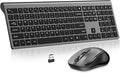Wireless Keyboard and Mouse Combo, Slim Silent Full Size Computer Keyboard | with Calculator Button, Sleek Design, Long Battery Life, USB Receiver, Quiet Optical Mouse 6 Buttons, for Laptop PC - Gray by Acozykitten