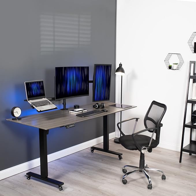 VIVO Dual Monitor + Laptop Mount for 13 to 27 inch Screens and 10 to 15.6 inch Laptops, Triple Screen Viewing, Articulating Arms, Black, STAND-V013L - Image 2