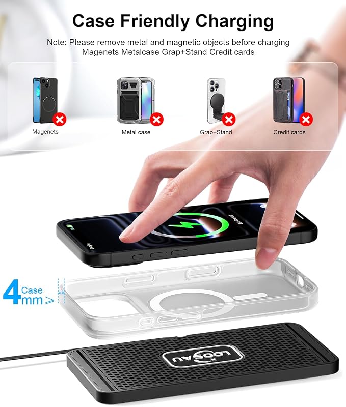 25W Wireless Charger Car Fast Wireless Phone Charging Pad Type C | Non Slip with 45W Type-C Car Charger Compatible for iPhone 17 16 (25W)15 14 13 12(15W) Pro Max - Image 7