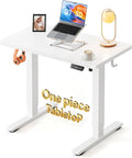 FEZIBO One-Piece Standing Desk, 32"x20" Seamless Tabletop Electric Height Adjustable for Home Office, Study Rooms & Multi-Device Workstations, White by FEZIBO