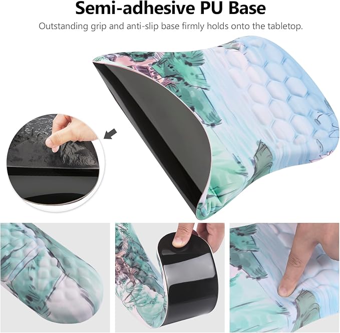 Ergonomic Mouse Pad Wrist Rest, 2 in 1 Keyboard Pad for Office | Memory Foam Wrist Cushion, Non-Slip PU Base, Massage Design, Relieves Wrist Pressure for Work, Gaming & Office Use - Image 4