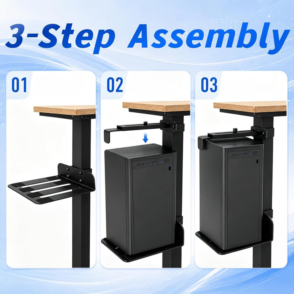 Adjustable Under Desk PC Mount, Width Adjustable from 5.7" to 9.8" - Image 3