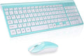 cimetech Wireless Keyboard and Mouse Combo, Compact Silent Ergonomic Scissor Switch Keyboard and Optical Mouse Set, 2.4G Lag-Free Cordless Keyboard Mice for Computer, Mac, Laptop, PC, Windows - Blue by cimetech