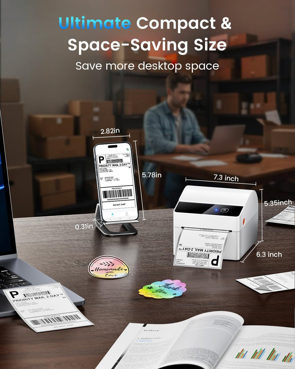 Bluetooth Shipping Label Printer 4x6 - Image 4