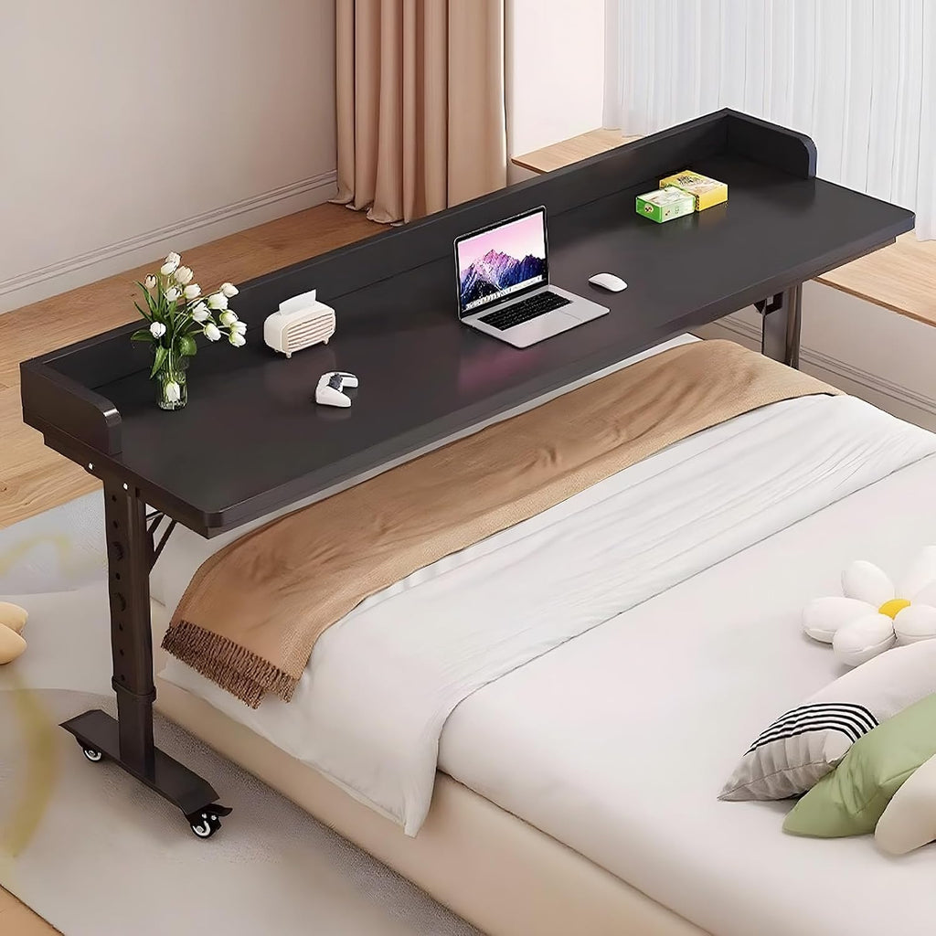 90.6" Overbed Table with Wheels for Queen Beds, Height Adjustable by Quvex