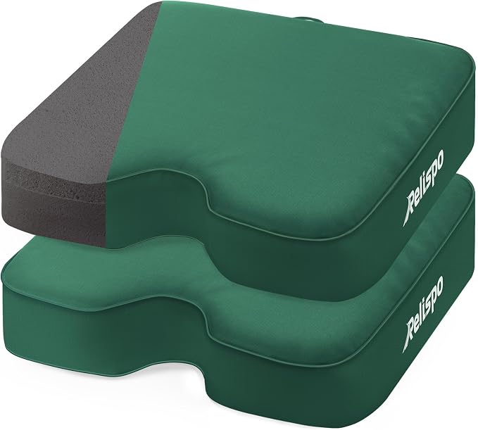 Stadium Seat Cushion for Bleachers, 2-in-1 Reversible Soft & Firm | Bleacher Cushion with Memory & High-Density Foam, Ergonomic Non-Slip Design, Portable for Indoor & Outdoor Sports, Events by Relispo