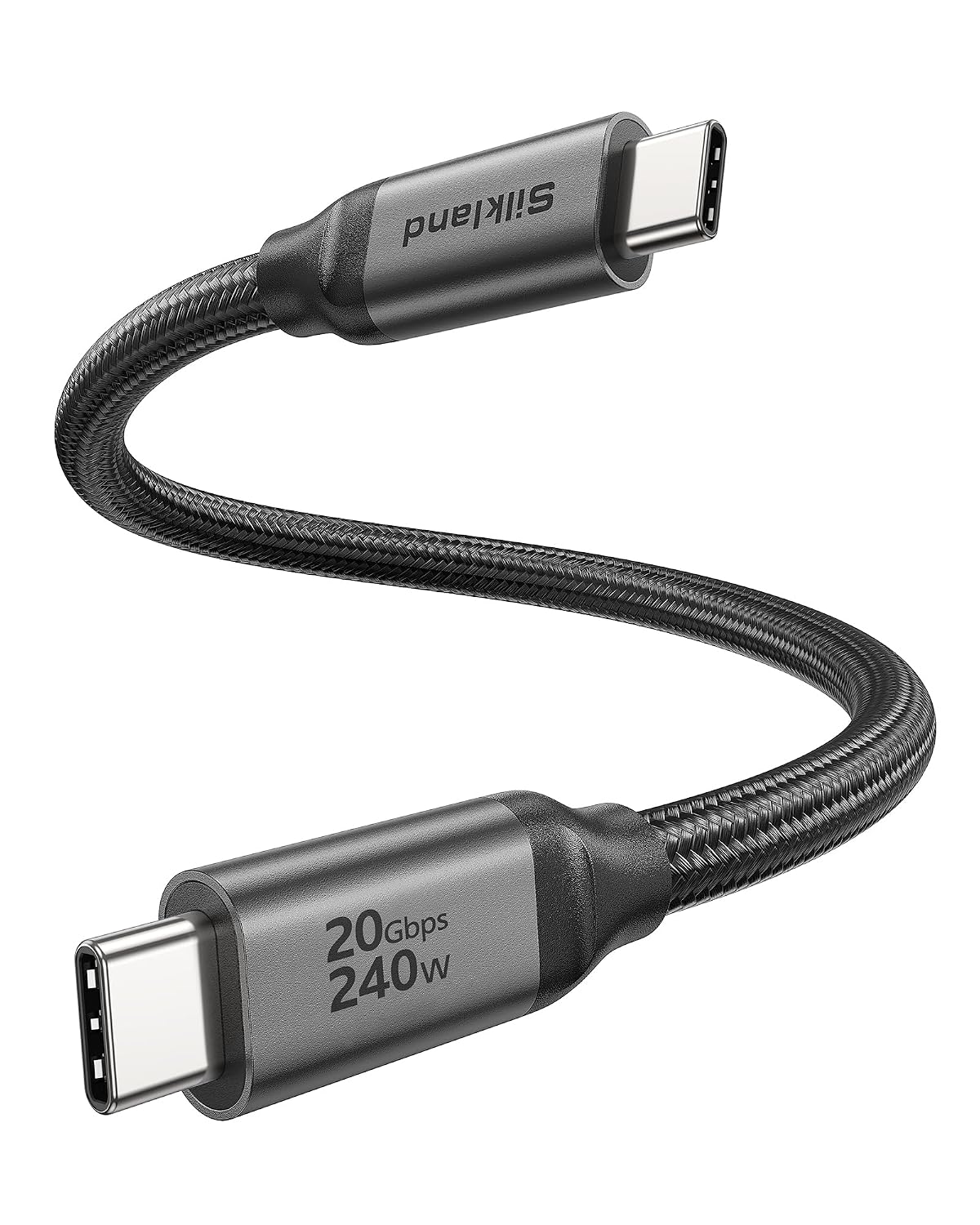 Silkland USB C Data Cable 20Gbps, 1FT USB C to USB C Cable, 240W Charging by Silkland