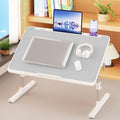 Adjustable Lap Desk, Foldable Laptop Desk for Bed, X-Large Lap Table | 23.6 x 15.7 Inches Bed Laptop Table, Laptop Stand for Couch & Sofa, Laptop Tray for Adults Writing Reading Eating, Gray by Unknown