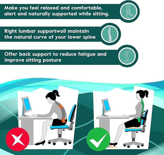 Samyoung 2-Pack Mesh Lumbar Support for Office Chair and Car Seat | 12 x 16 Inch Breathable Double-Layer Mesh Back Support with Elastic Chair Strap & Support Beads for Firm, Comfortable Support - Image 5